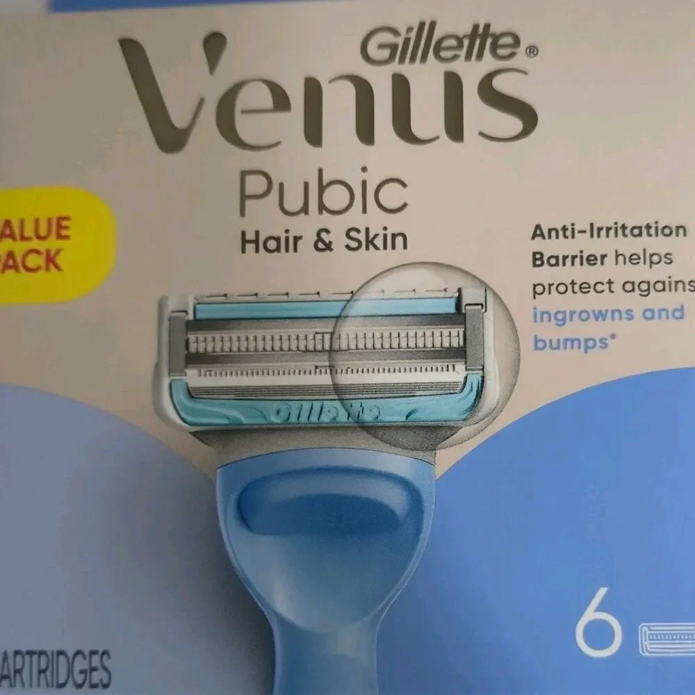 NEW GILLETTE VENUS PUBIC HAIR & SKIN 6-PACK VALUE PACK REFILL CARTRIDGES